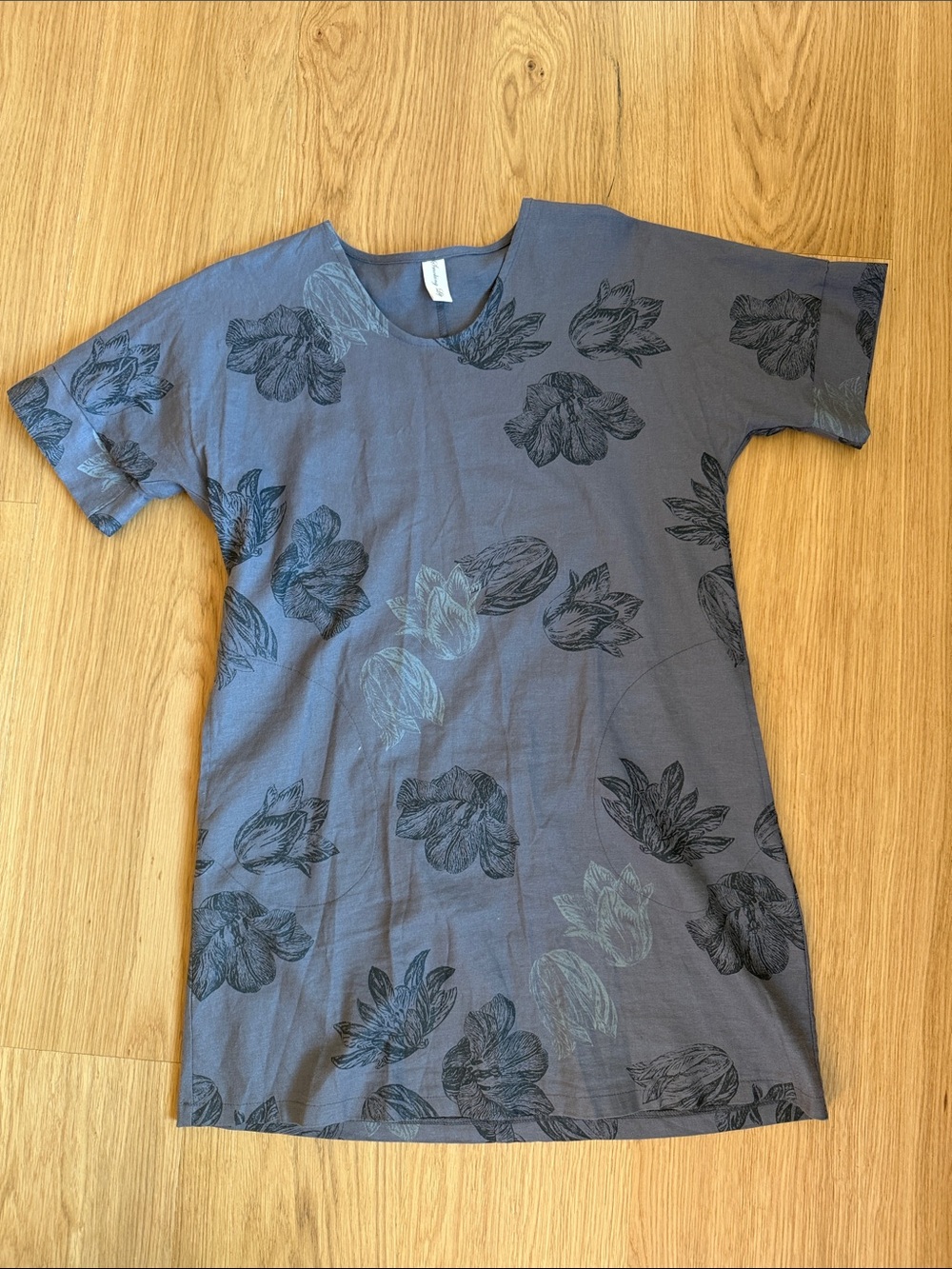 Smoking Liky Floral Print Short Sleeve Tunic - Blue